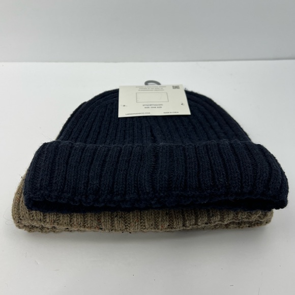LARSSON & CO SPIRIT OF SCANDINAVIA, WARM BEANIE SET,BEIGE & NAVY BLUE, ONE SIZE - Picture 5 of 16